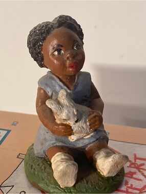 Vintage Young’s Inc. Treasures Of The Heart Resin Child With Bunny